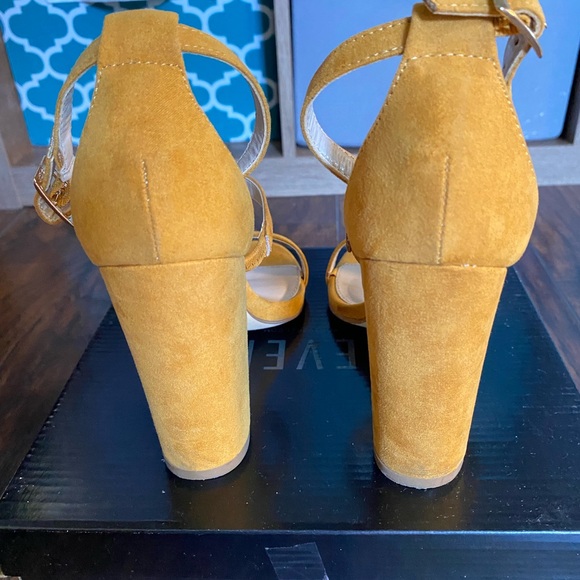 Forever 21 Yellow Strappy Heels with Ankle Buckle - Picture 6 of 8